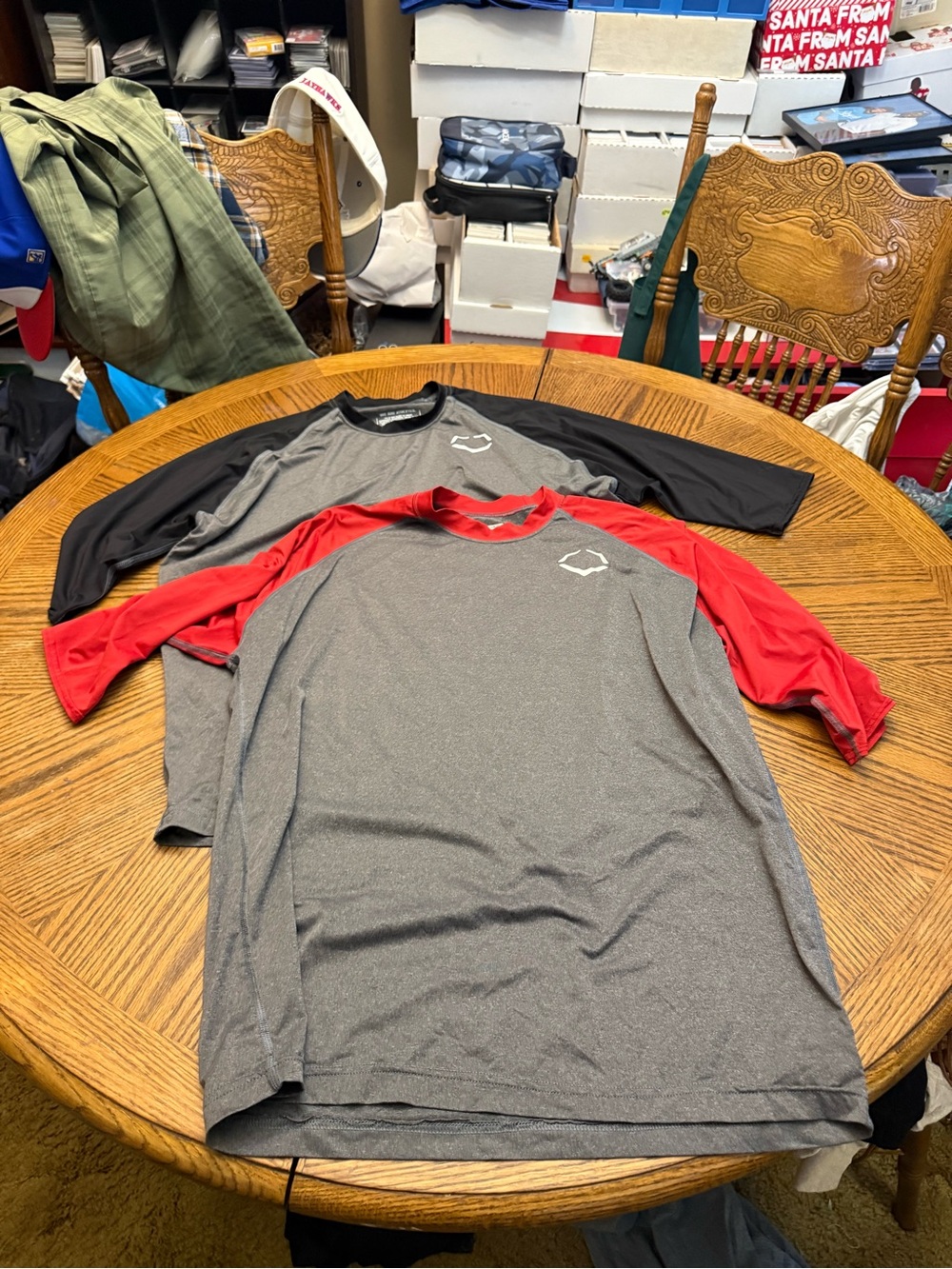 EVOSHIElD Lot of 2 Men's Performance Raglan Shirt - Gray with Red Sleeves